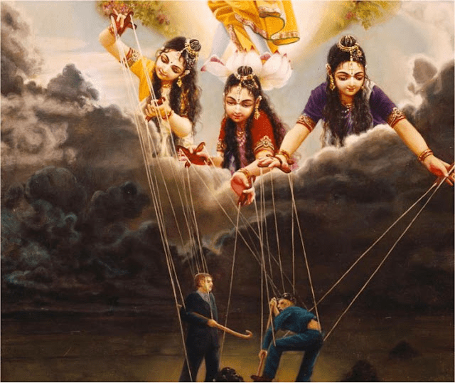 The modes of material nature act on everyone. Indeed they are the ropes that bind us.