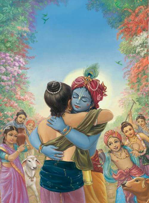 Krishna embraces His Devotee