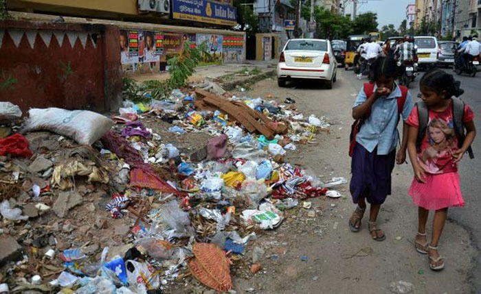 No matter how much the cleaners clean, Hyderabad streets remain as messy as ever.