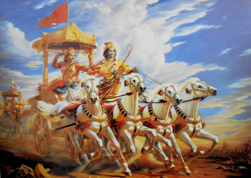 Krishna and Arjuna on the Battlefield of Kurukshetra