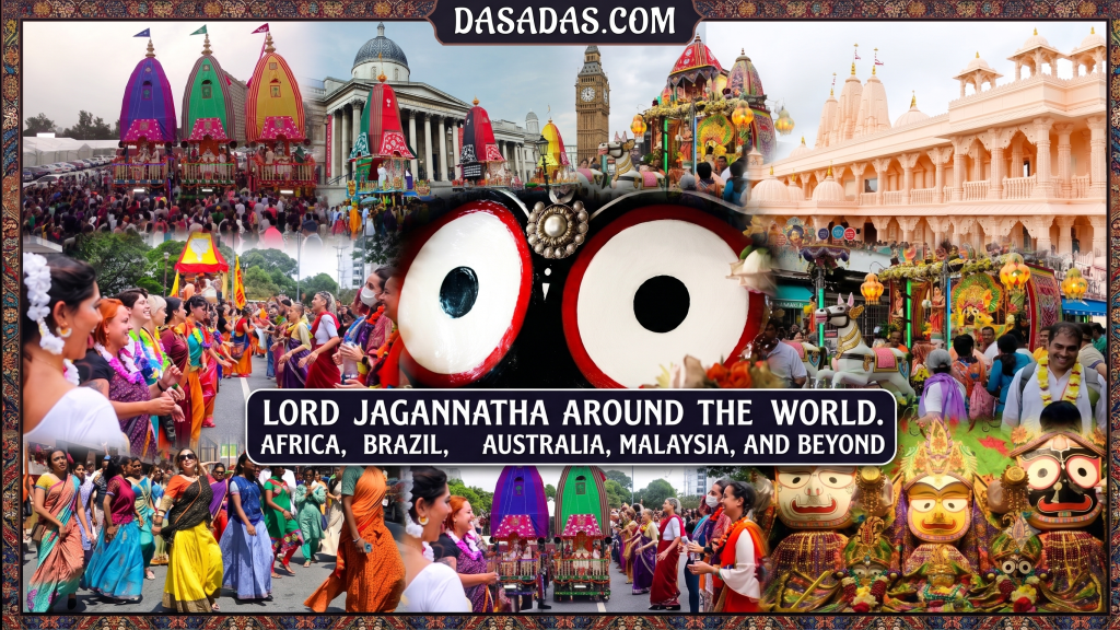 Lord Jagannatha around the world. Africa, Brazil, Australia, Malaysia, and beyond